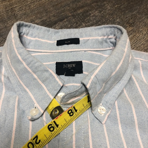 J. CREW Blue/white striped button down men’s shirt - Picture 5 of 7